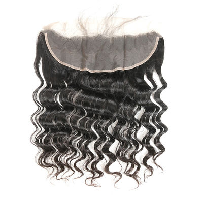 China Natural Color Ear To Ear Frontal Closure 10 Inch Double Weft No Synthetic Hair supplier