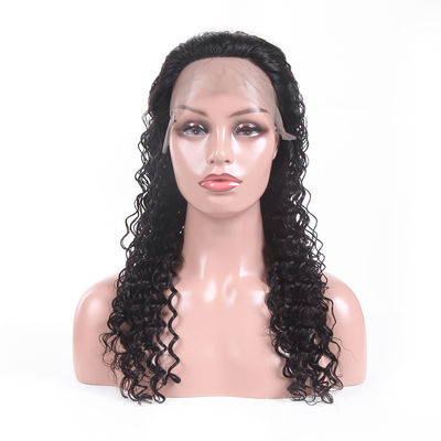 China Clean Weft Virgin Hair Lace Wigs / Short Full Lace Wigs Human Hair Deep Curly supplier