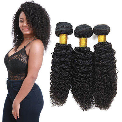 China Genuine Raw Virgin Curly Hair Bundles / Jerry Curly Hair Weave With Closure supplier