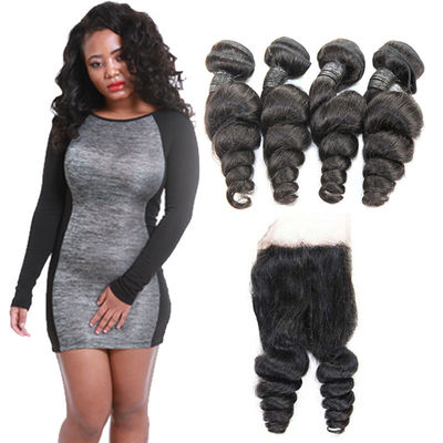 China Healthy Tight Loose Human Hair Extensions With Closure Customized Length supplier