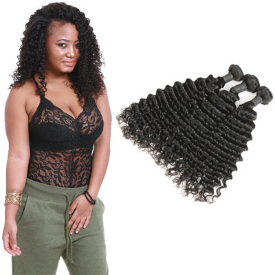 China Smooth Healthy Deep Wave Hair Bundles 16 Inch Without Chemical Processed supplier
