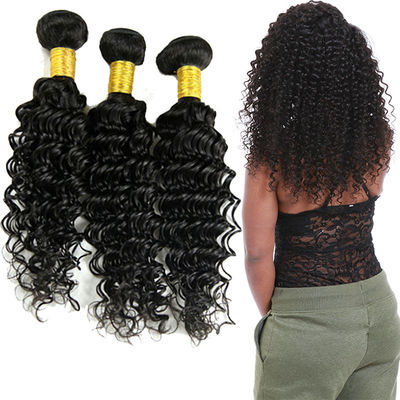 China Double Weft Raw Brazilian Virgin Remy Hair Deep Wave 3 Bundles No Tangle supplier