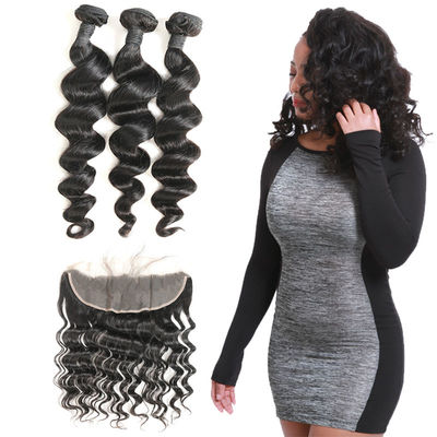 China Healthy Natural Color Loose Curly Indian Remy Hair Weave No Tangle OEM Service supplier