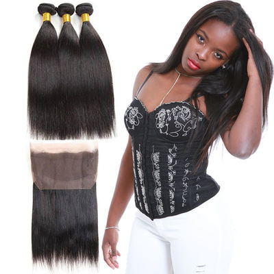 China Straight Genuine 360 Lace Frontal Closure With Bundles Customized Length supplier