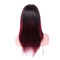 Genuine Virgin Hair Lace Wigs , Black To Red Remy Lace Wigs Human Hair supplier