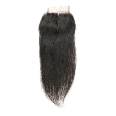 China Smooth Long Human Hair Lace Closure / Silk Base Closure Weave Double Weft supplier