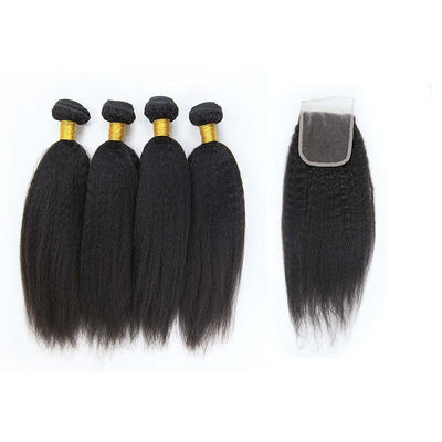 China Authentic 8A 22 Inch Peruvian Straight Hair With Closure No Synthetic Hair supplier
