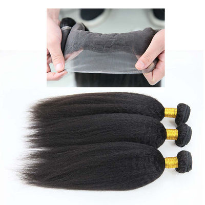 China Authentic 100 Peruvian Virgin Human Hair Kinky Straight Lace Frontal Closure supplier