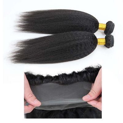 China Authentic 360 Lace Frontal Band With Bundles Kinky Straight No Shedding supplier