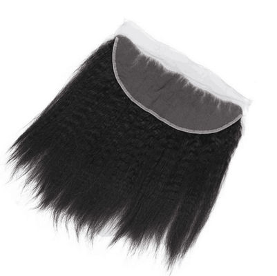 China Glossy Soft Indian Remy Lace Front Closures 18 Inch Kinky Straight ODM Service supplier