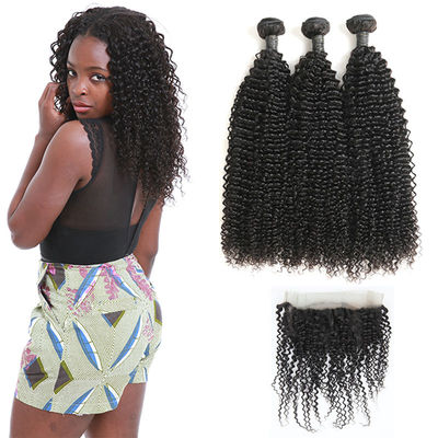China 9A Peruvian Human Hair Extensions / 3 Bundles Of Virgin Peruvian Hair Kinky Wave supplier