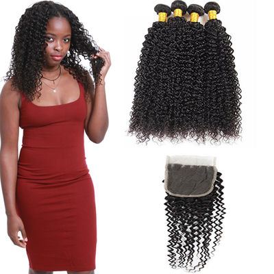 China Colored 12 Inch Virgin Peruvian Remy Hair Body Wave 4 Bundles With Lace Closure supplier