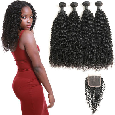 China 4 Bundles Of Virgin Peruvian Hair Bundles With Closure Customized Length supplier