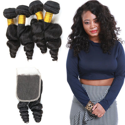 China Unprocessed Loose Curly Hair Extensions / Loose Curly Virgin Indian Hair supplier