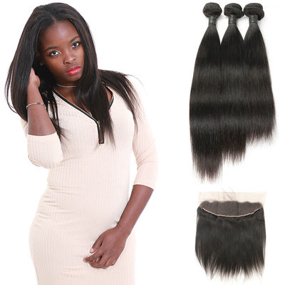 China Raw Curly Indian Natural Human Hair Extensions 3 Bundles With Frontal Closure supplier