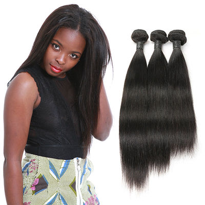 China Strong Weft Straight Virgin Hair Weave / Brazilian Straight Human Hair Weave supplier