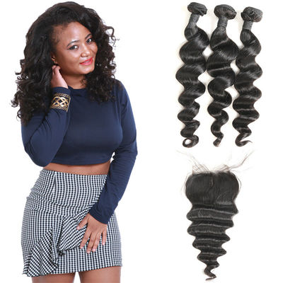 China Heathly Indian Human Hair Bundles Loose Wave , 100 Indian Human Hair Weave supplier