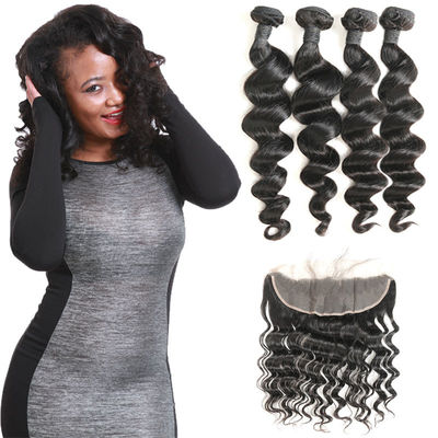 China Waterproof Brazilian Natural Hair Extensions Loose Wave Lace Frontal Closure supplier