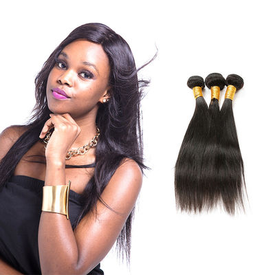 China Real Long Black Straight Virgin Hair Weave , 100 Human Hair Straight Weave supplier