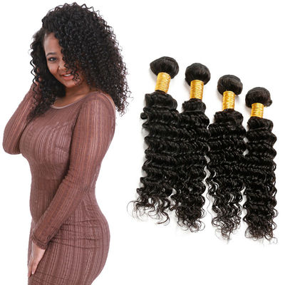 China 4 Bundles Of Deep Wave Hair Bundles / Thick Pure Deep Wave 100 Human Hair supplier