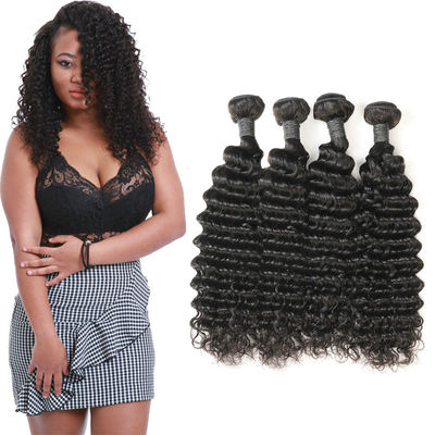 China Authentic Long Deep Wave Hair Bundles , Full Deep Wave Human Hair Weave supplier