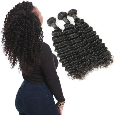 China Real 9A 20 Inch Deep Wave Curly Hair Extensions 3 Bundles Prevent Shedding supplier