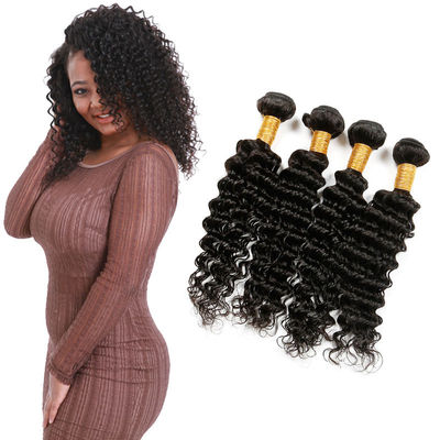 China 8A Soft Blonde Deep Wave Hair Extensions Natural Black Customized Length supplier