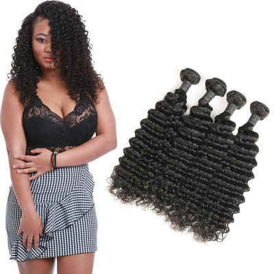 China Unprocessed Deep Wave Brazilian Hair Bundles , Deep Wave Human Hair Weave supplier