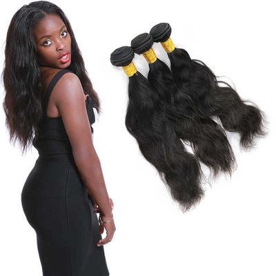 China Clean Weft Natural Wave Virgin Hair , Virgin Peruvian Remy Natural Wave Hair supplier