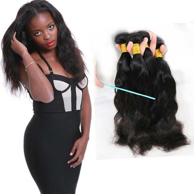 China 100 Unprocessed Natural Wave Human Hair Extensions Natural Looking No Tangle supplier