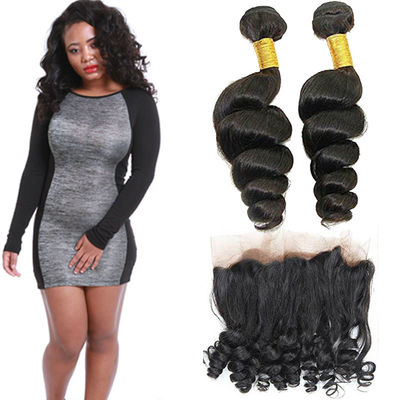 China 8A Grade Custom 360 Lace Frontal 2 Bundles Loose Tight Unprocessed Virgin Hair supplier