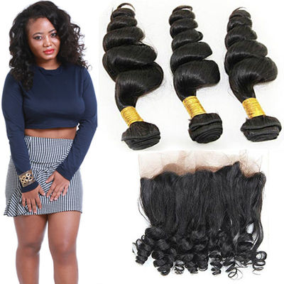 China 8A Smooth 360 Lace Frontal Loose 24 Inch Wave 3 Bundles Human Hair Weave supplier