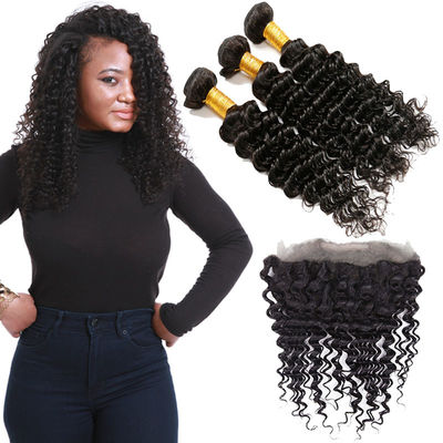 China Genuine 360 Deep Wave Frontal , 24 Inch 360 Deep Wave Frontal No Split Hair supplier
