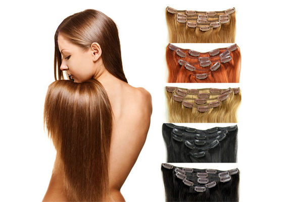 China Full Ends Seamless Easy Clip In Human Hair Extensions For Black Women supplier