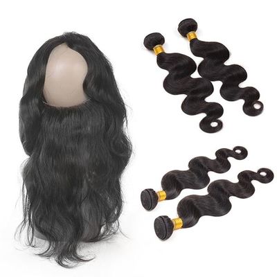 Authentic 360 Lace Frontal Closure / Pre Plucked 360 Frontal With Bundles supplier