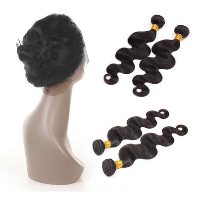 Authentic 360 Lace Frontal Closure / Pre Plucked 360 Frontal With Bundles supplier
