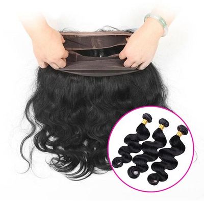 Thick 360 Lace Frontal Closure , Lace Front Closure Human Hair Non - Remy Hair supplier