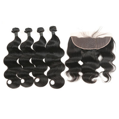 Unprocessed Brazilian Remy Human Hair Extensions Body Weave Lace Frontal supplier