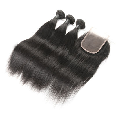 9A Pure Indian Human Hair Bundles , 100 Raw Virgin Indian Hair Lace Closure supplier