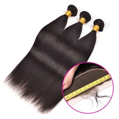 8A Real Indian Human Hair Extensions 3 Piece Lace Frontal Full Cuticle Aligned supplier