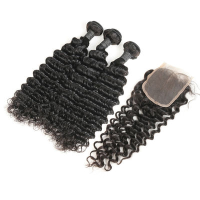 4 Piece Double Weft Virgin Bazilian Hair Extensions 3 Bundles CE Certification supplier