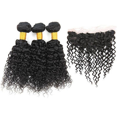 100 Unprocessed Virgin Malaysian Hair 3 Bundles Water Wave With Lace Frontal supplier