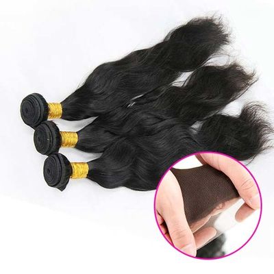 20 Inch Malaysian Curly Hair Bundles With Closure Natural Wave CE Certification supplier