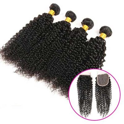 Colored 12 Inch Virgin Peruvian Remy Hair Body Wave 4 Bundles With Lace Closure supplier