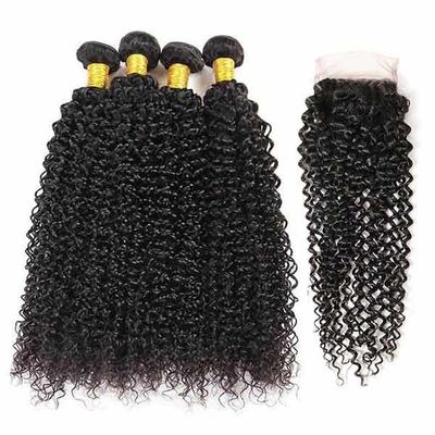 Colored 12 Inch Virgin Peruvian Remy Hair Body Wave 4 Bundles With Lace Closure supplier