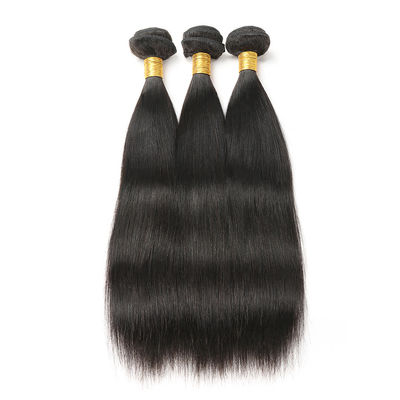 Real Long Black Straight Virgin Hair Weave , 100 Human Hair Straight Weave supplier