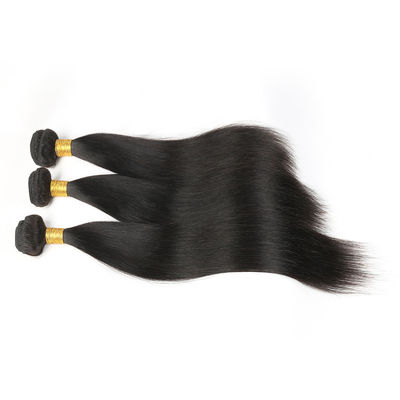 Real Long Black Straight Virgin Hair Weave , 100 Human Hair Straight Weave supplier