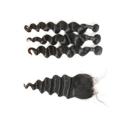 Heathly Indian Human Hair Bundles Loose Wave , 100 Indian Human Hair Weave supplier