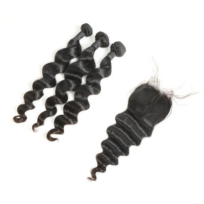 Heathly Indian Human Hair Bundles Loose Wave , 100 Indian Human Hair Weave supplier