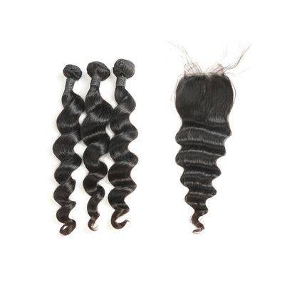 Heathly Indian Human Hair Bundles Loose Wave , 100 Indian Human Hair Weave supplier